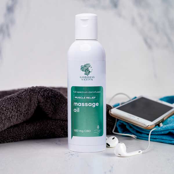 Goddess Sativa - CBD Massage Oil - Muscle Relief - 200 ml