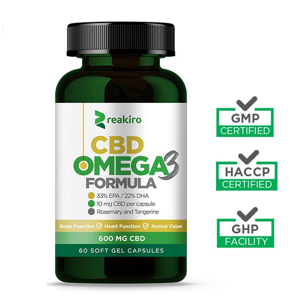 Reakiro - Omega 3 + 600 mg CBD - 60 gel capsules